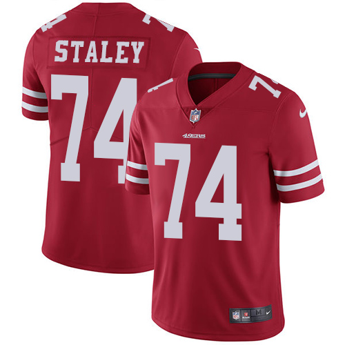Nike 49ers #74 Joe Staley Red Team Color Youth Stitched NFL Vapor Untouchable Limited Jersey